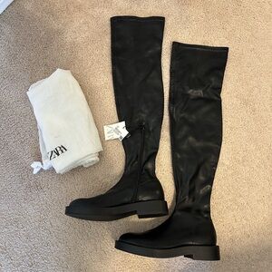 ZARA black knee high boots